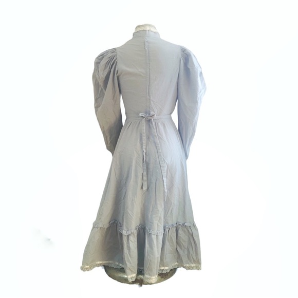 Blue 1970's Vintage Gunne Sax Puff Sleeve Victorian Prairie Dress Size S/M - Picture 3 of 10